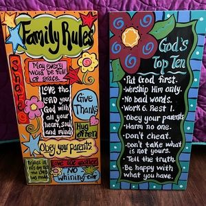 8”x18” wooden colorful wall art